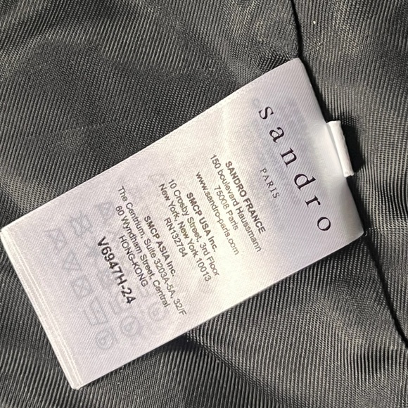 Sandro Gray Cream Rust Checked Double-Breasted 80% wool Blend Blazer - Picture 2 of 7